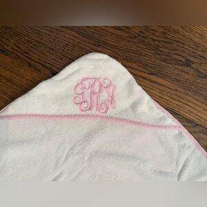 GAR GRA Monogram Pink Cotton Hooded Towel